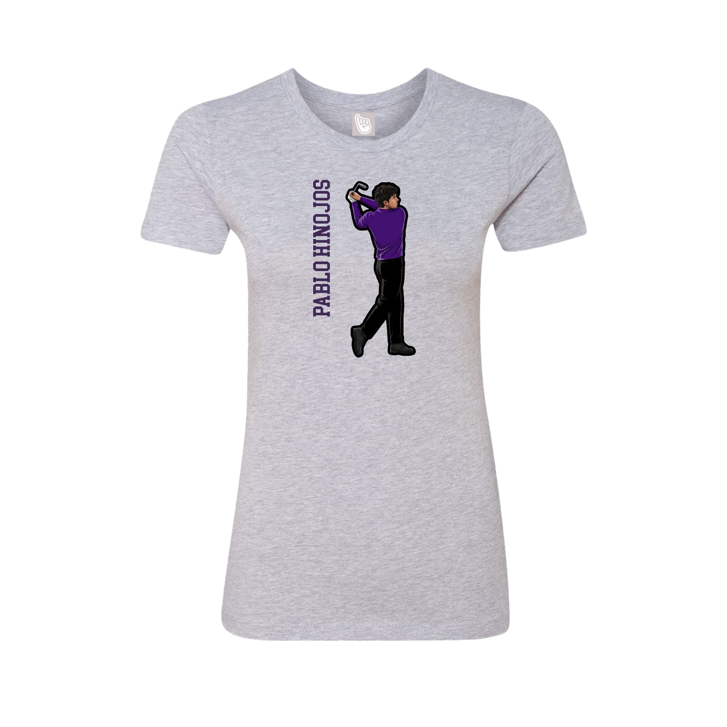 Womens Tee — Name Vertical in Grey