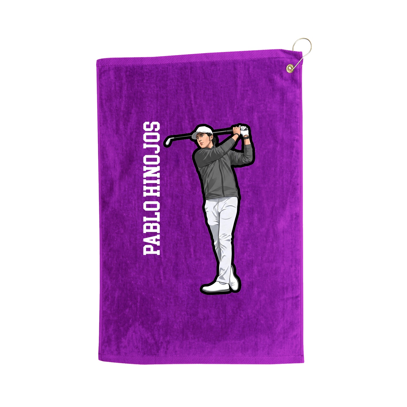 Golf Towel — Name Vertical in Purple