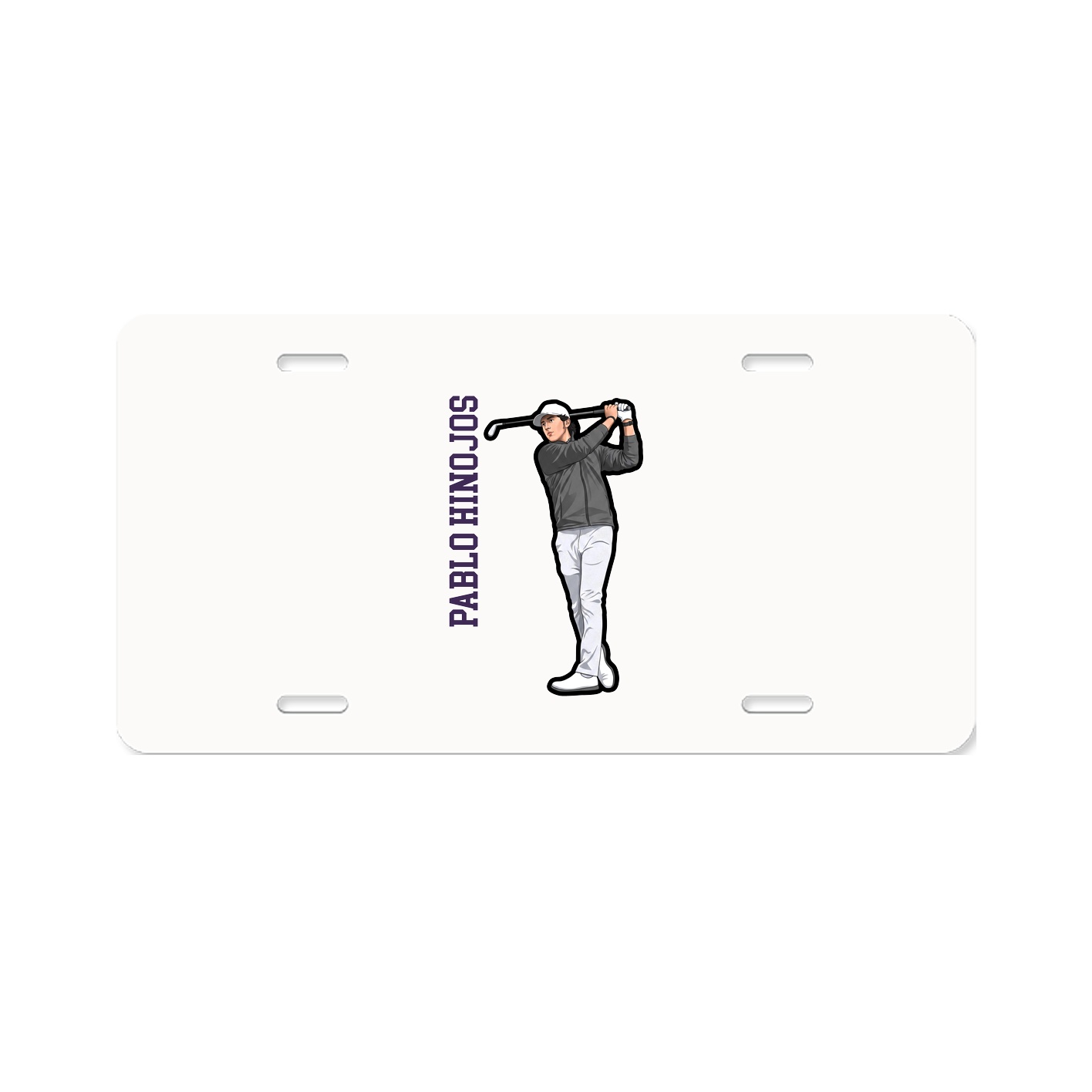 License Plate — Name Vertical in Classic