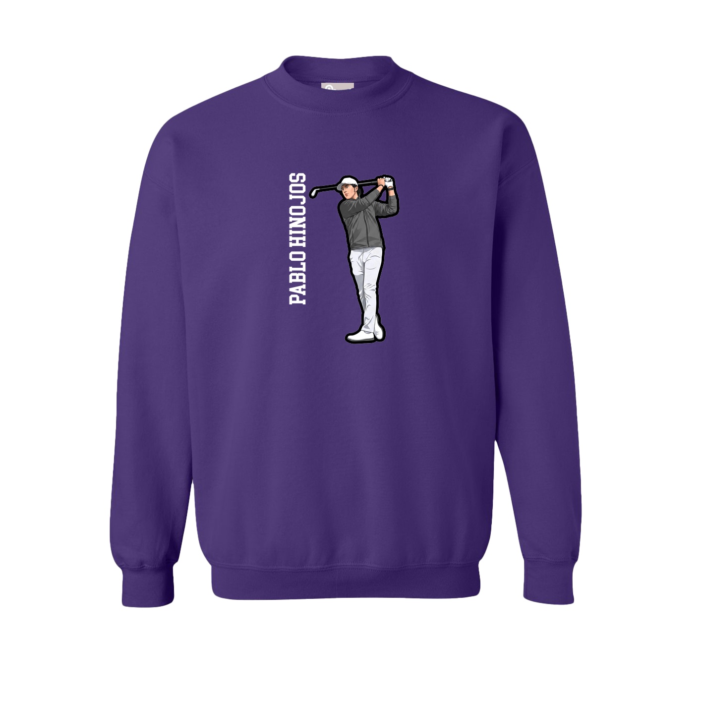 Fleece Crew — Name Vertical in Purple