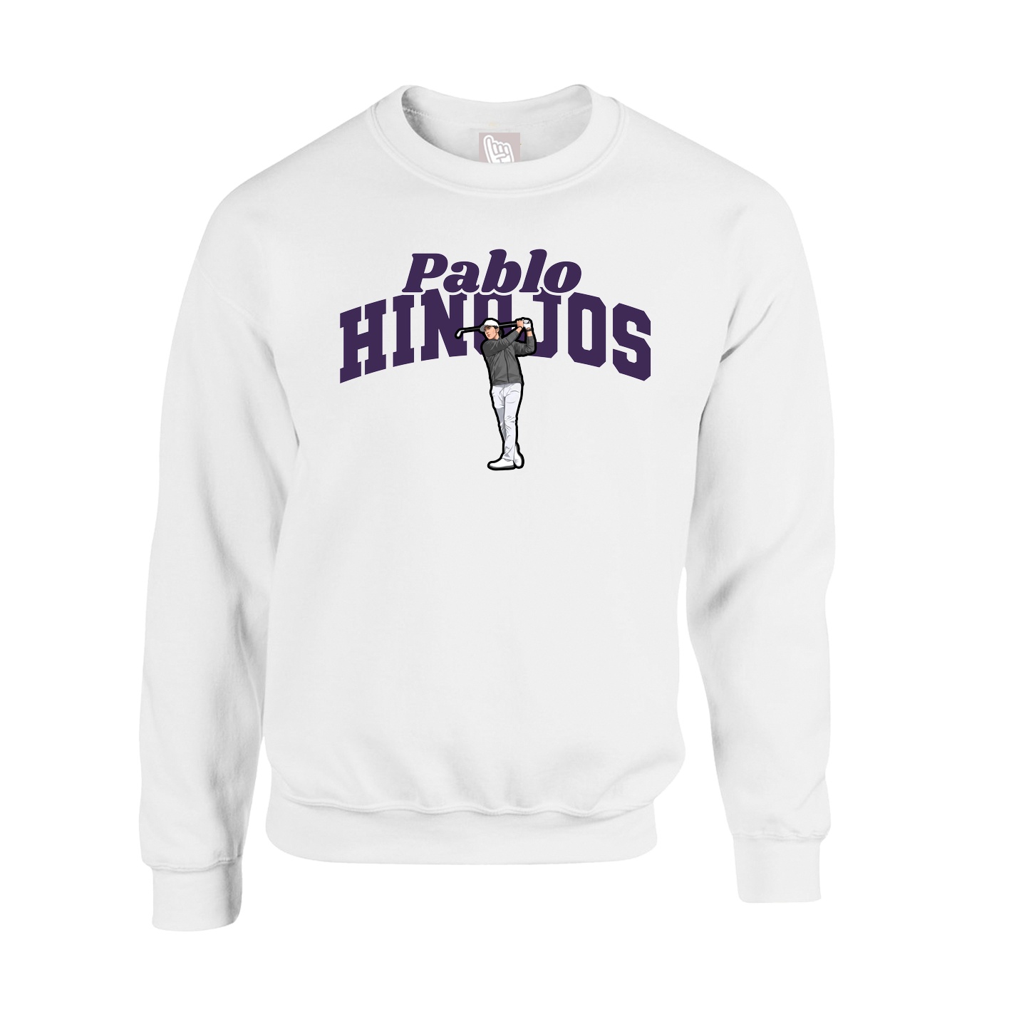 Fleece Crew — Signature Arch in White