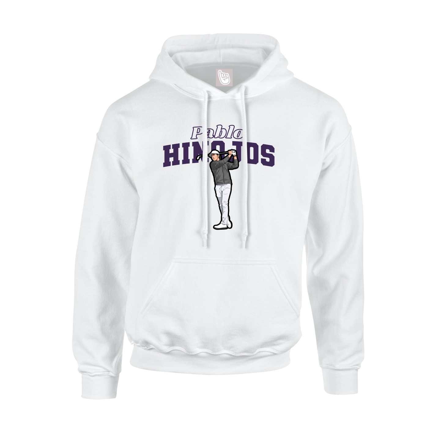Youth Hoodie — Name Arch in White