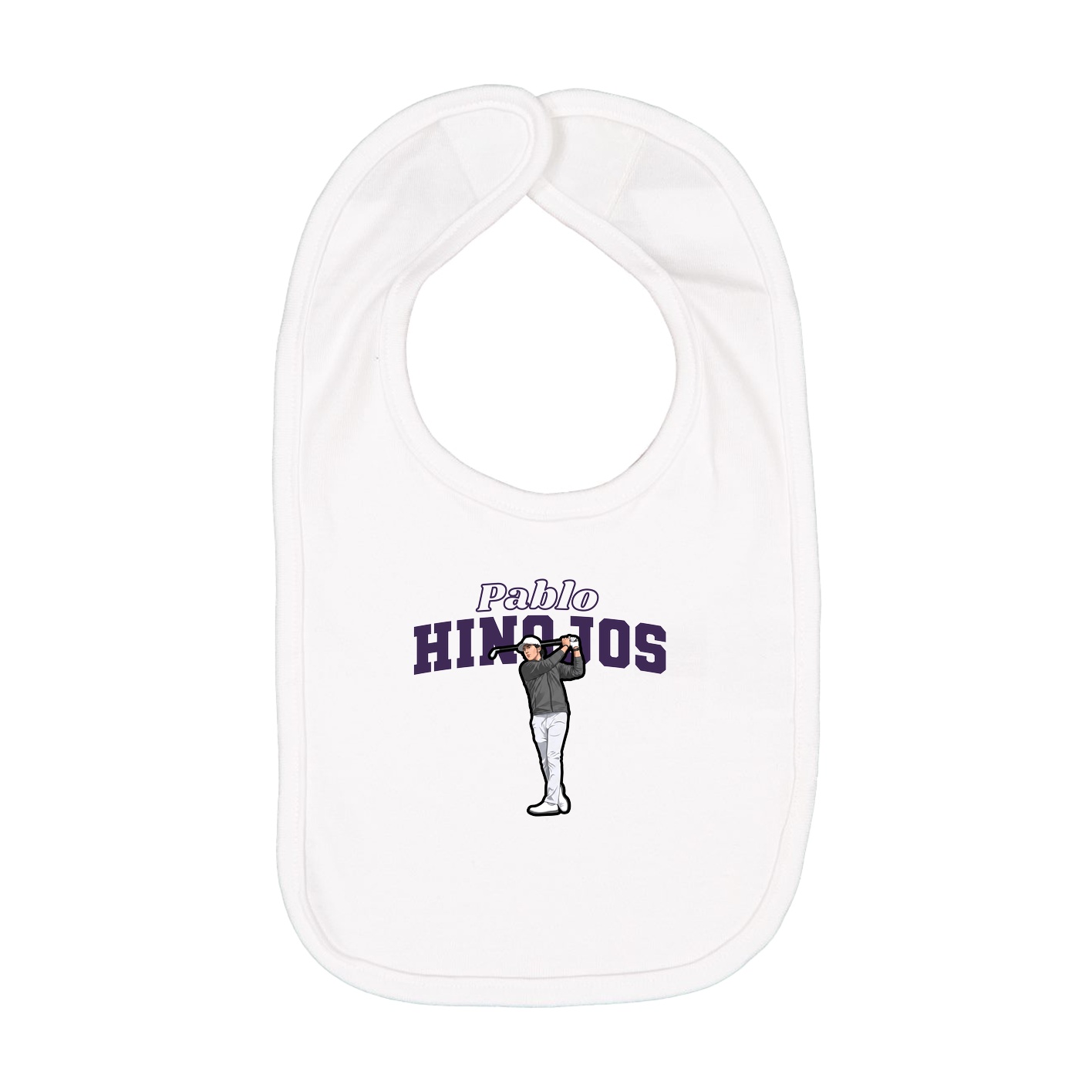 Infant Bib — Name Arch in White