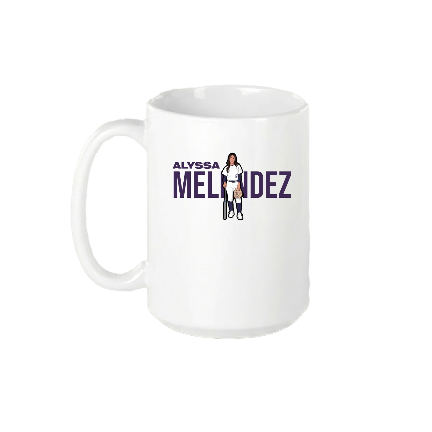 15oz Coffee Mug — Player Name in White