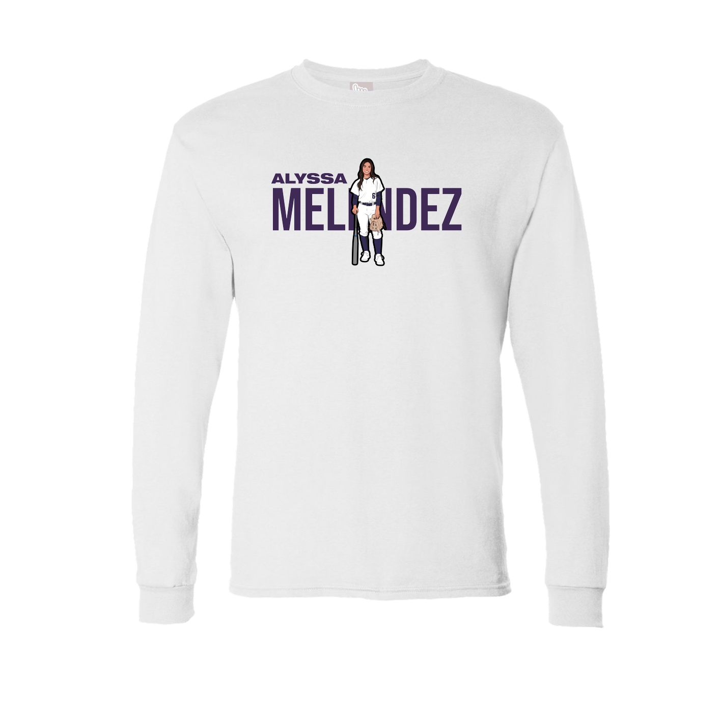 Long Sleeve Tee — Player Name in White