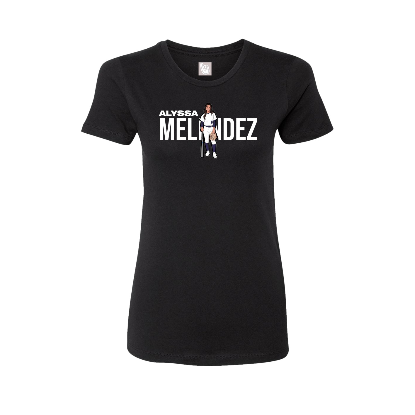 Fitted Women's Tee — Player Name in Black