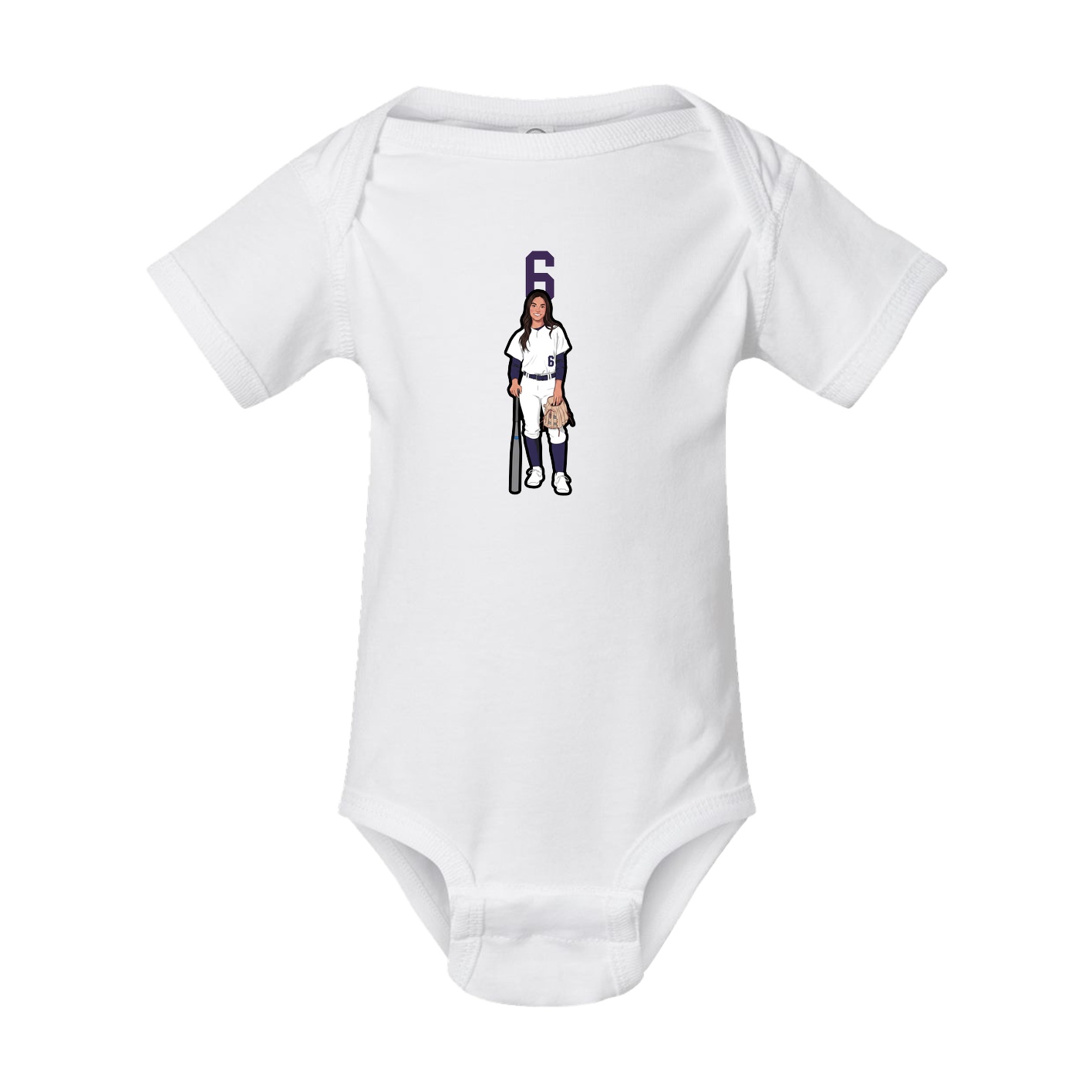 Baby Onesie — Number Top in White