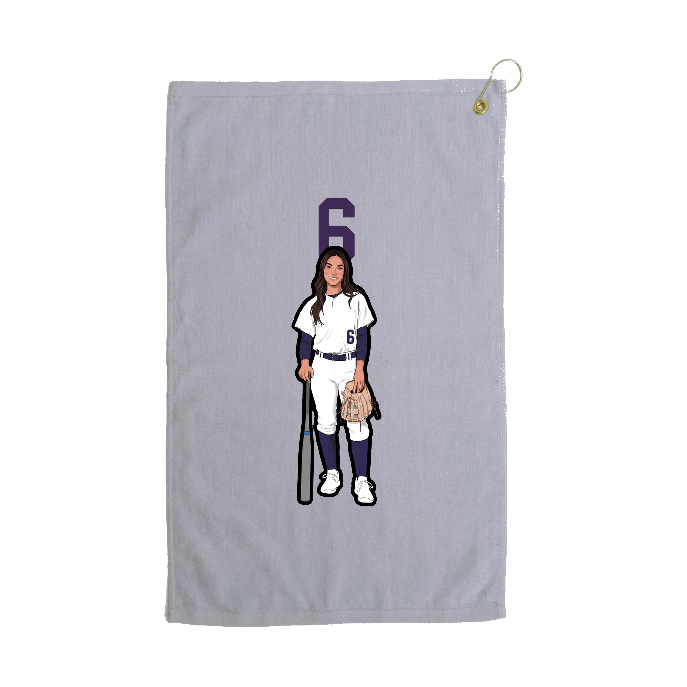 Golf Towel — Number Top in Grey