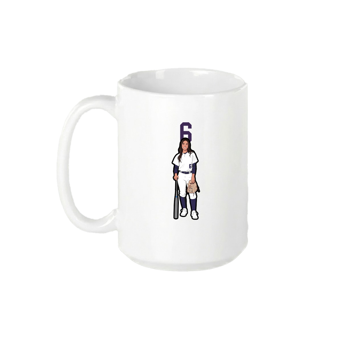 15oz Coffee Mug — Number Top in White