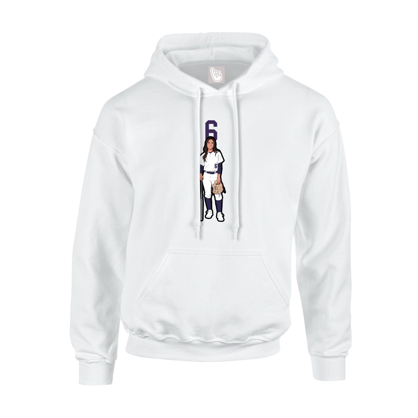 Hoodie — Number Top in White