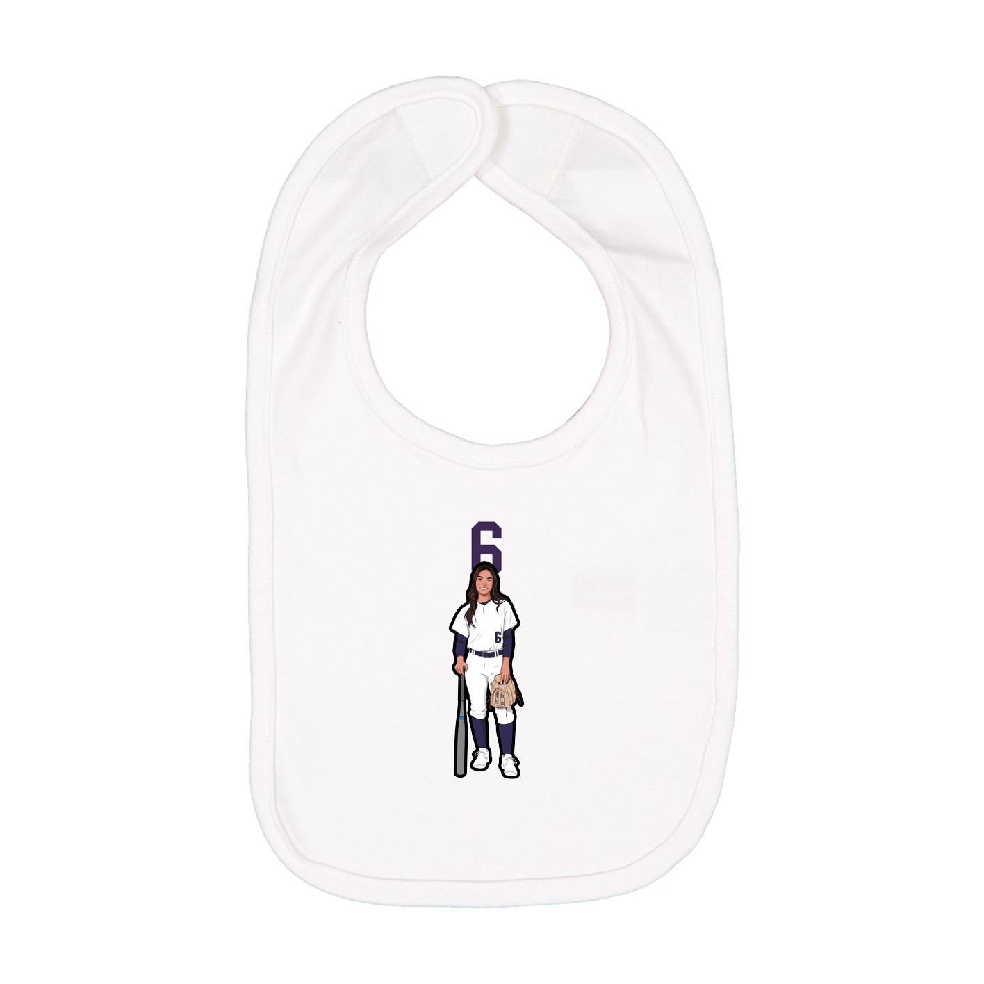 Infant Bib — Number Top in White
