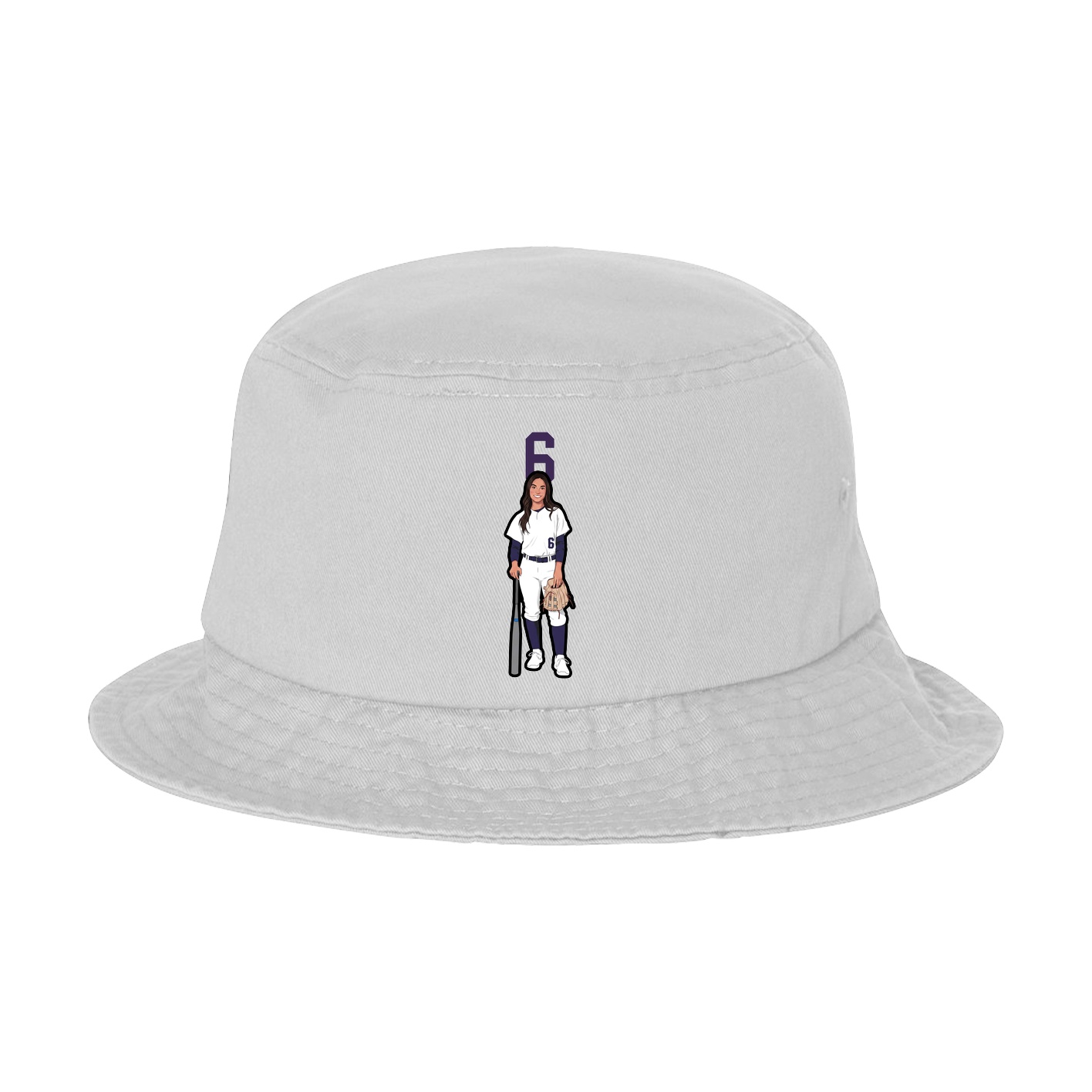 Bucket Cap — Number Top in White