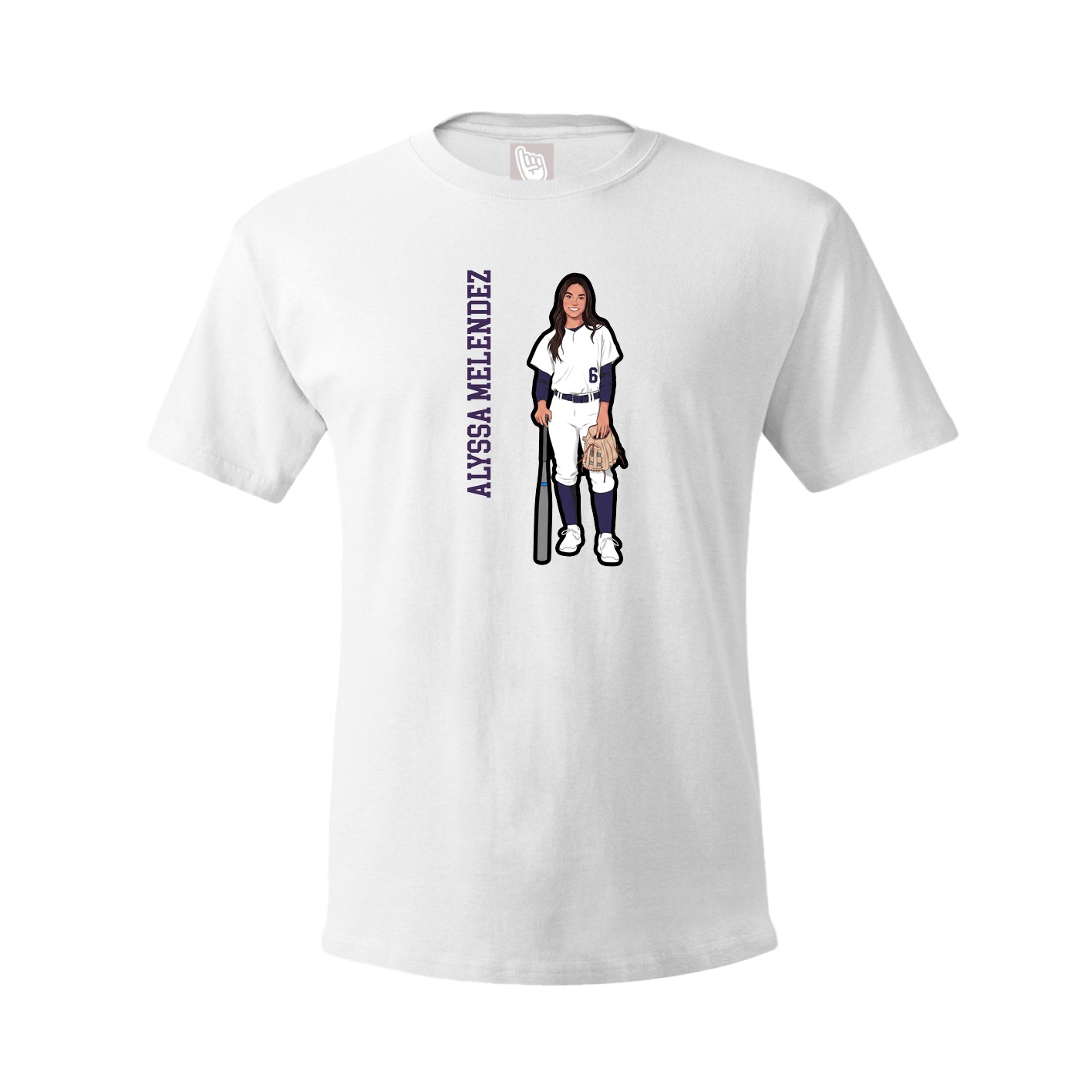 Youth Tee — Name Vertical in White