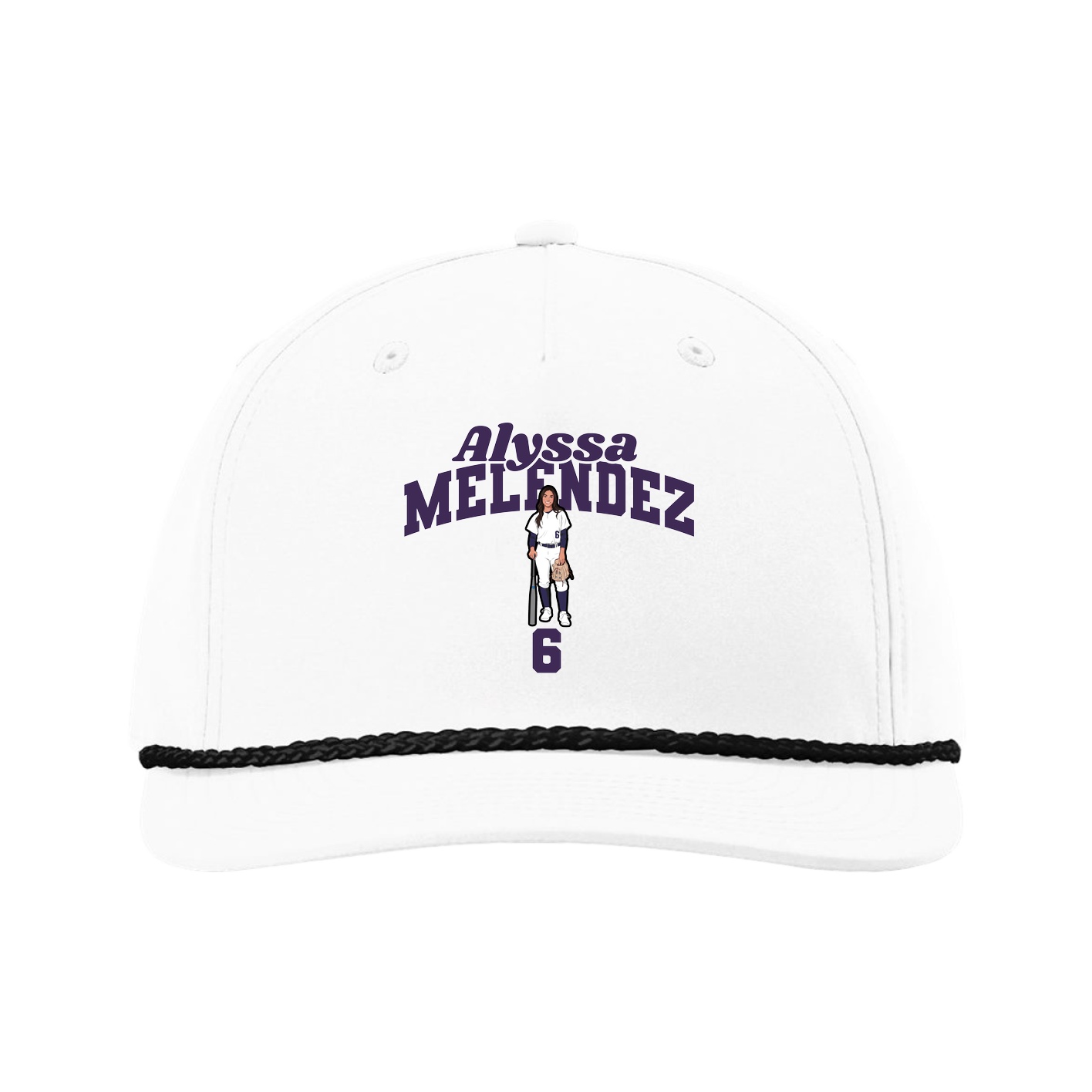 Five-Panel Classic Rope Cap — Signature Arch in White