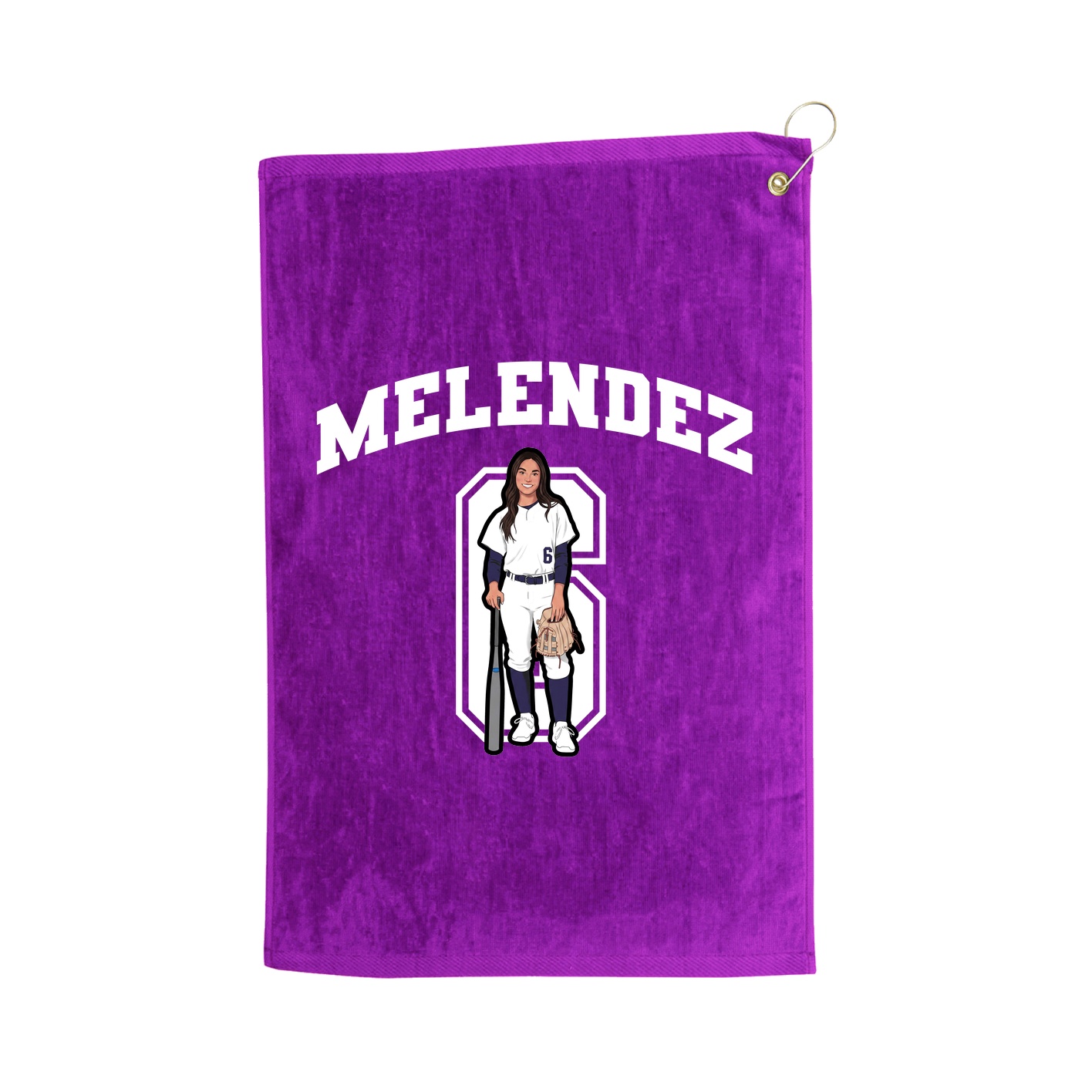 Golf Towel — Number in Purple