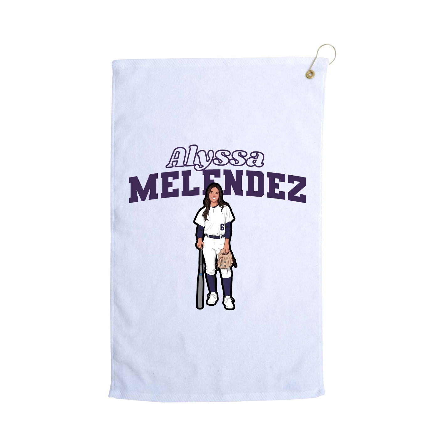 Golf Towel — Name Arch in White