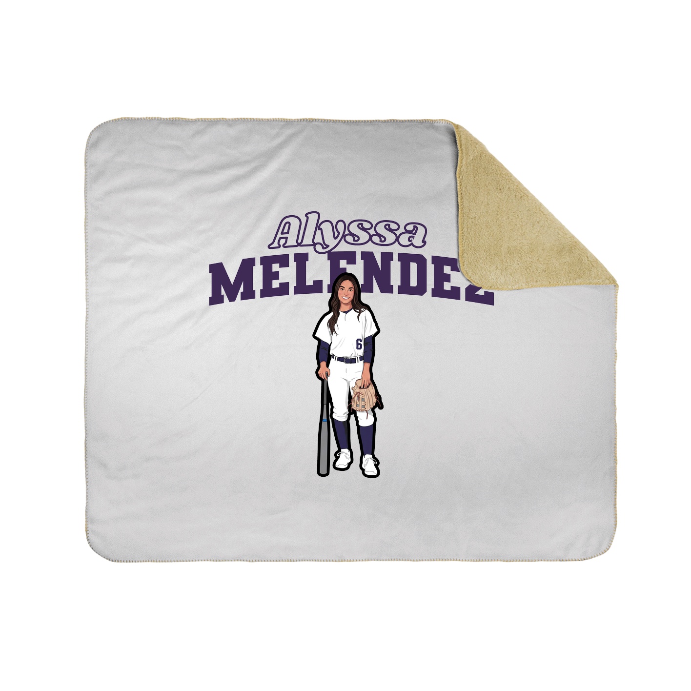 Throw Blanket — Name Arch in White