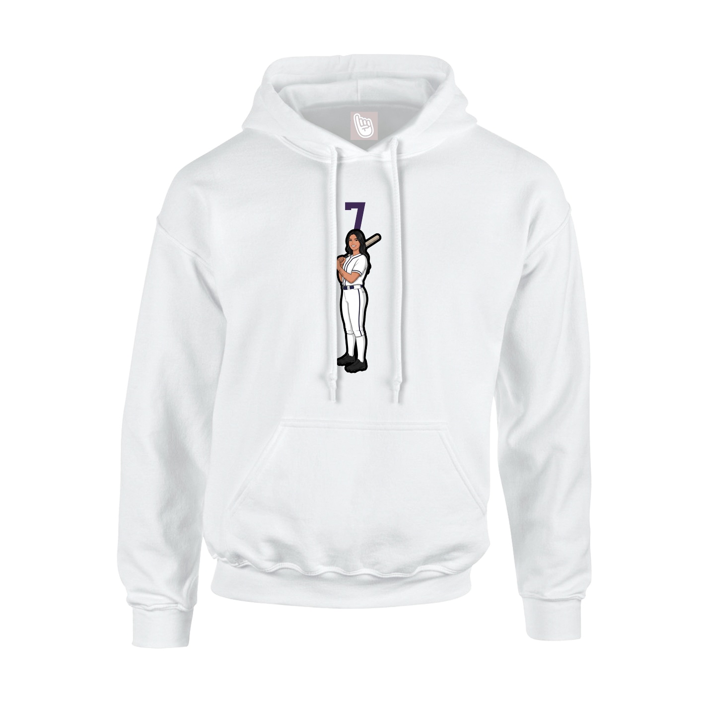 Hoodie — Number Top in White