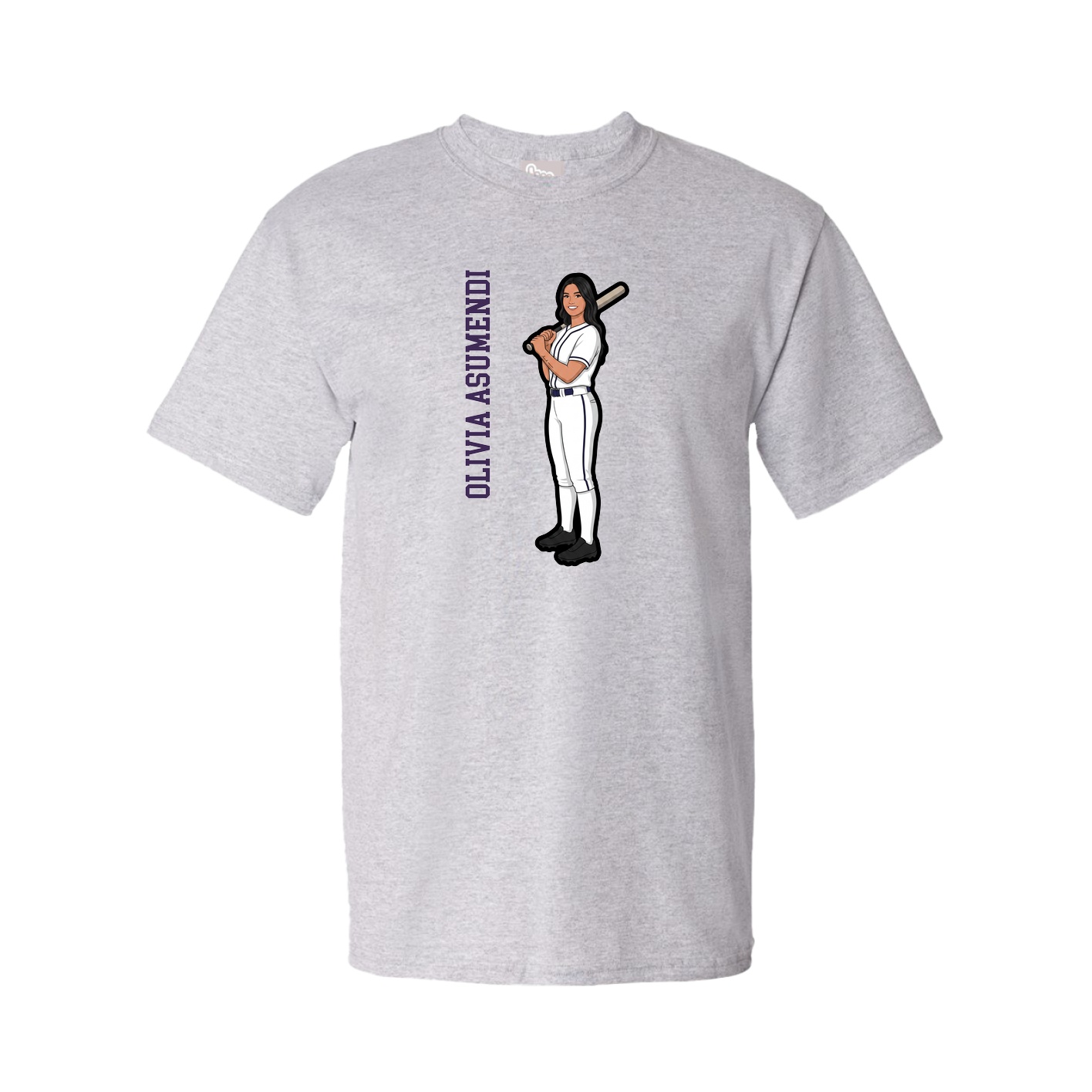 Youth Tee — Name Vertical in Grey