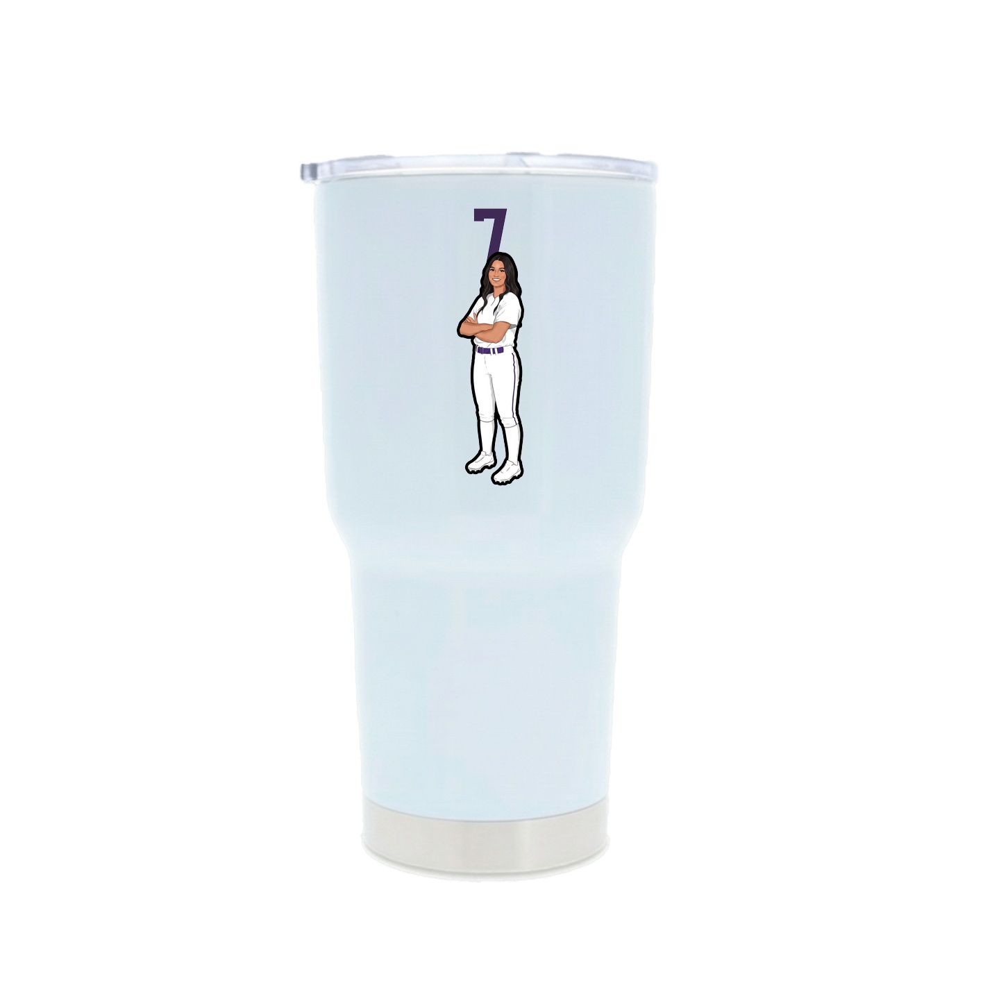 30oz Stainless Steel Tumbler — Number Top in White
