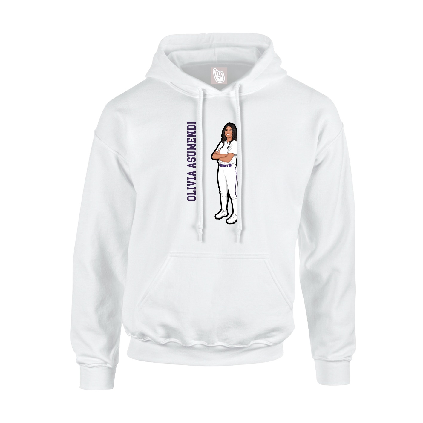 Youth Hoodie — Name Vertical in White