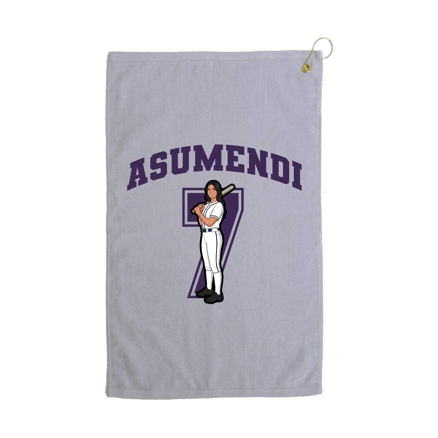 Golf Towel — Number in Grey