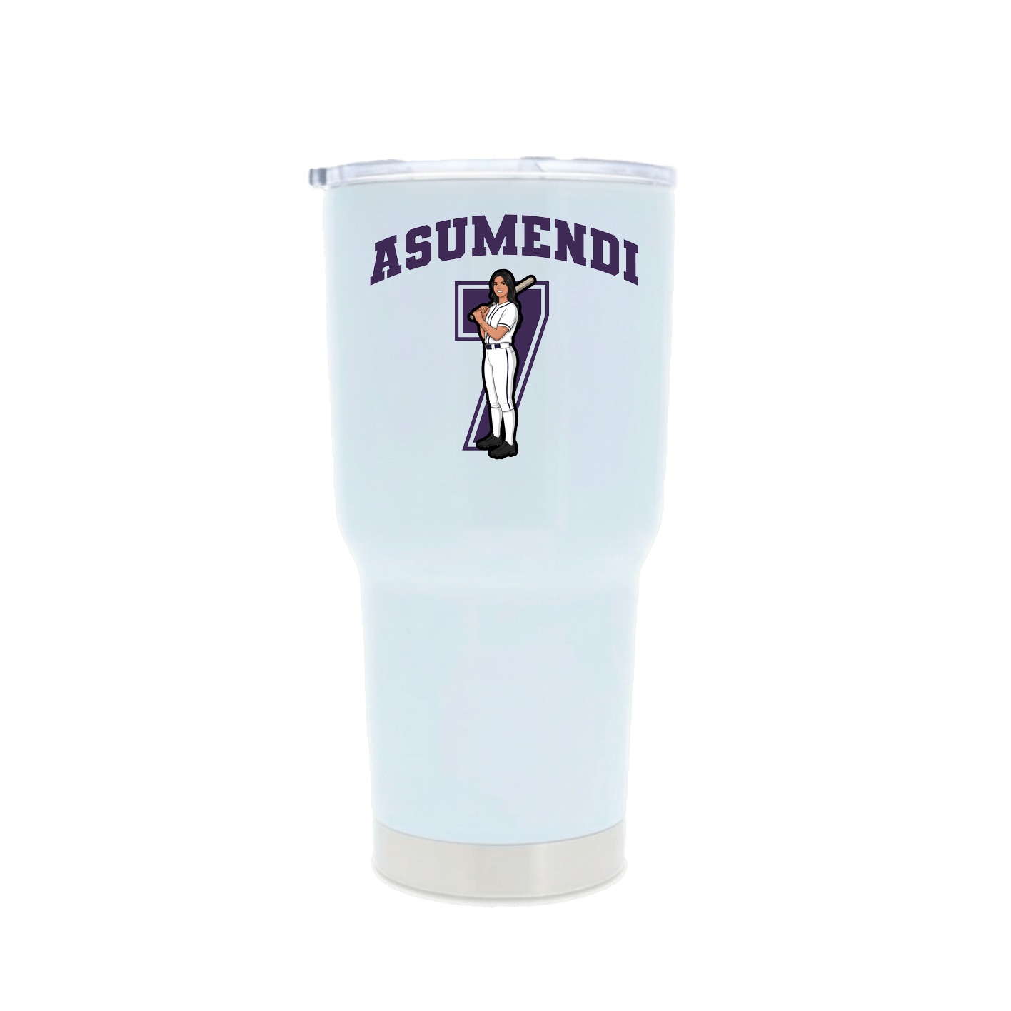 30oz Stainless Steel Tumbler — Number in White