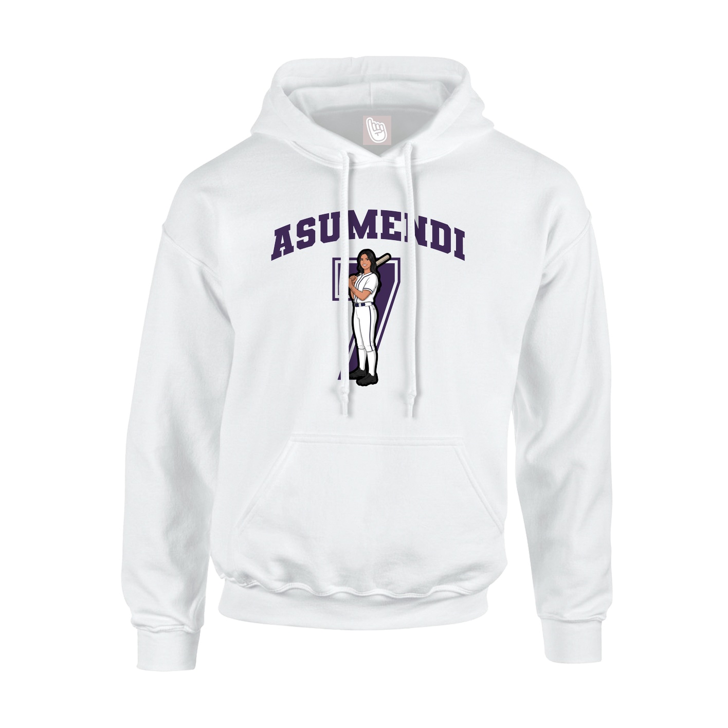 Youth Hoodie — Number in White