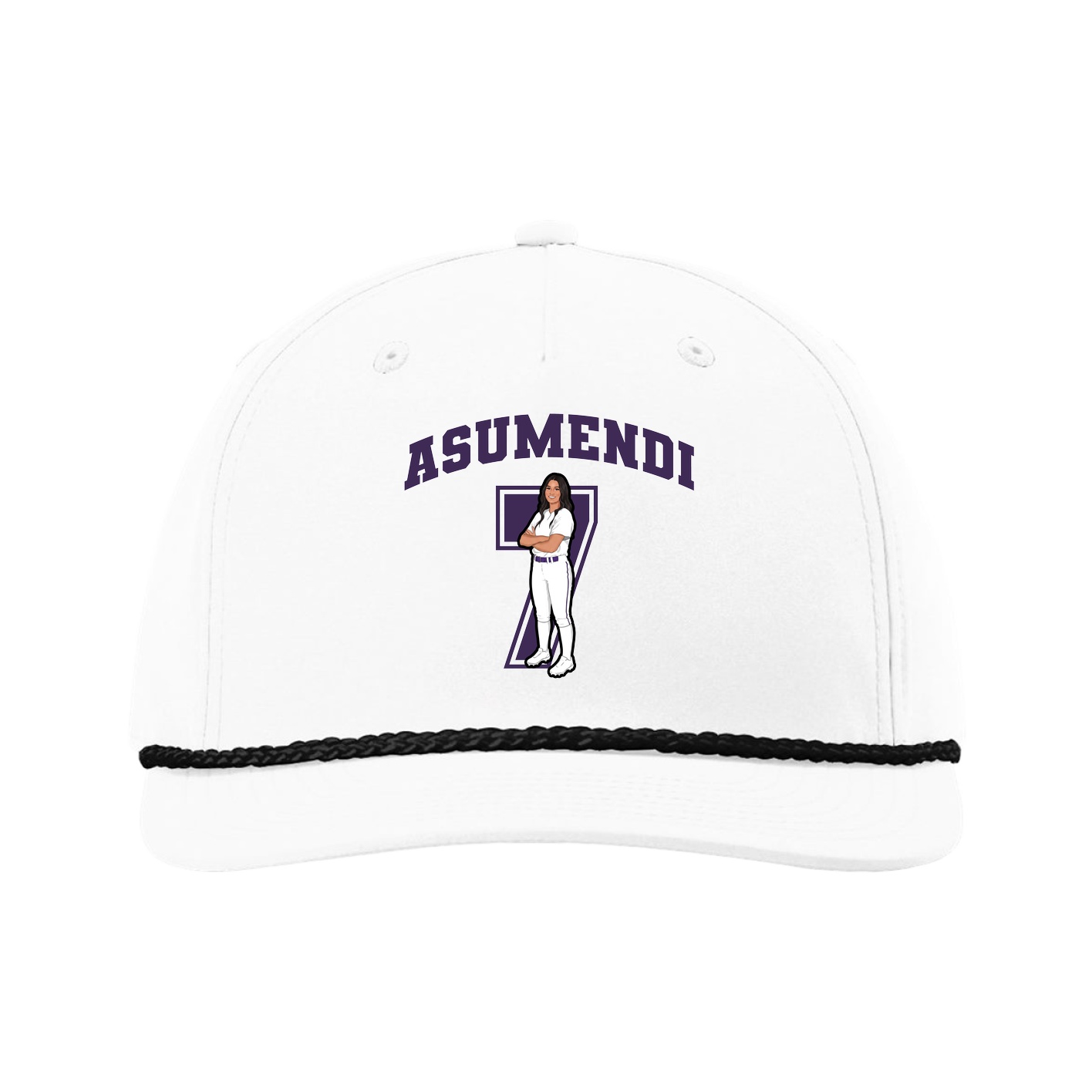 Five-Panel Classic Rope Cap — Number in White