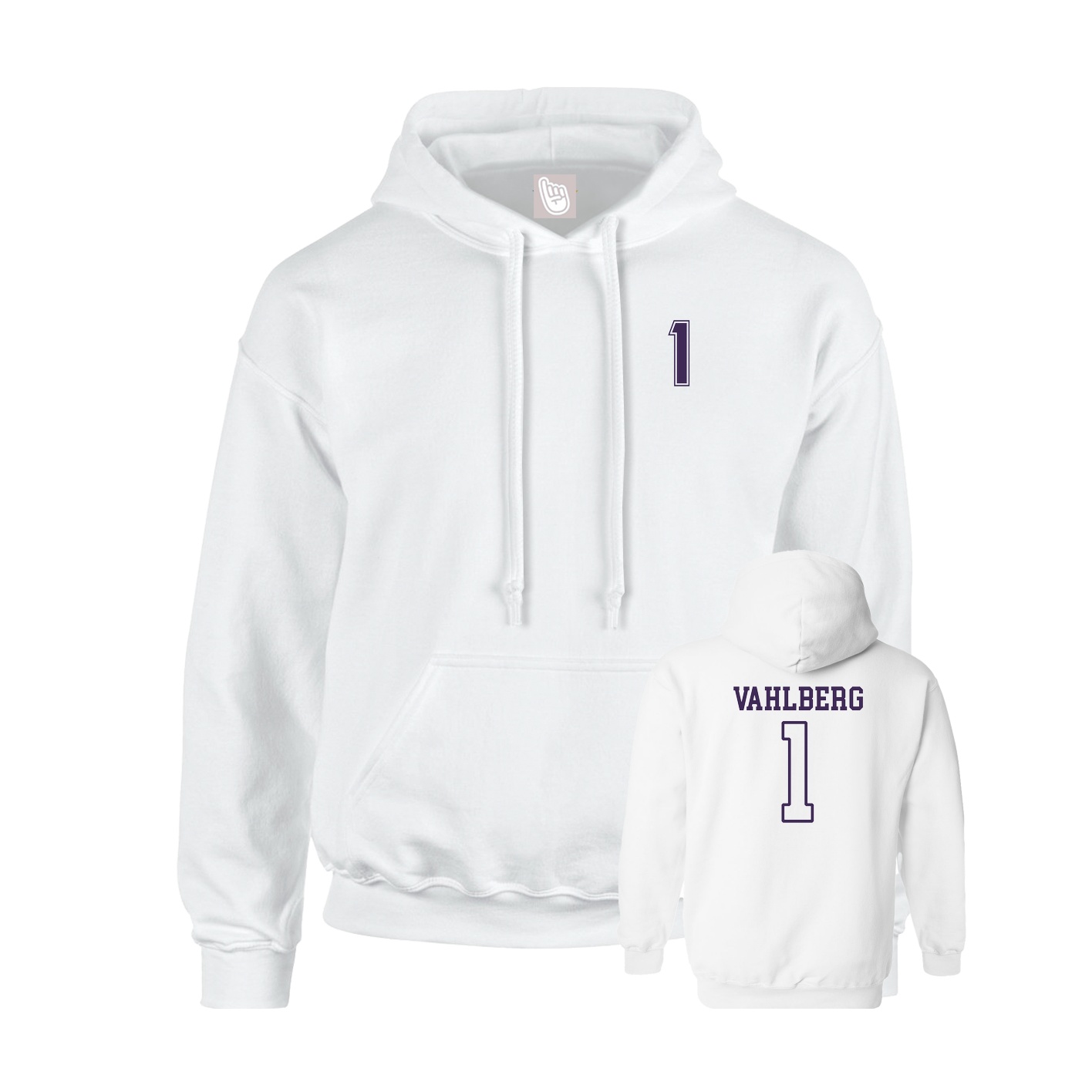 Youth Hoodie — Chest Back in White