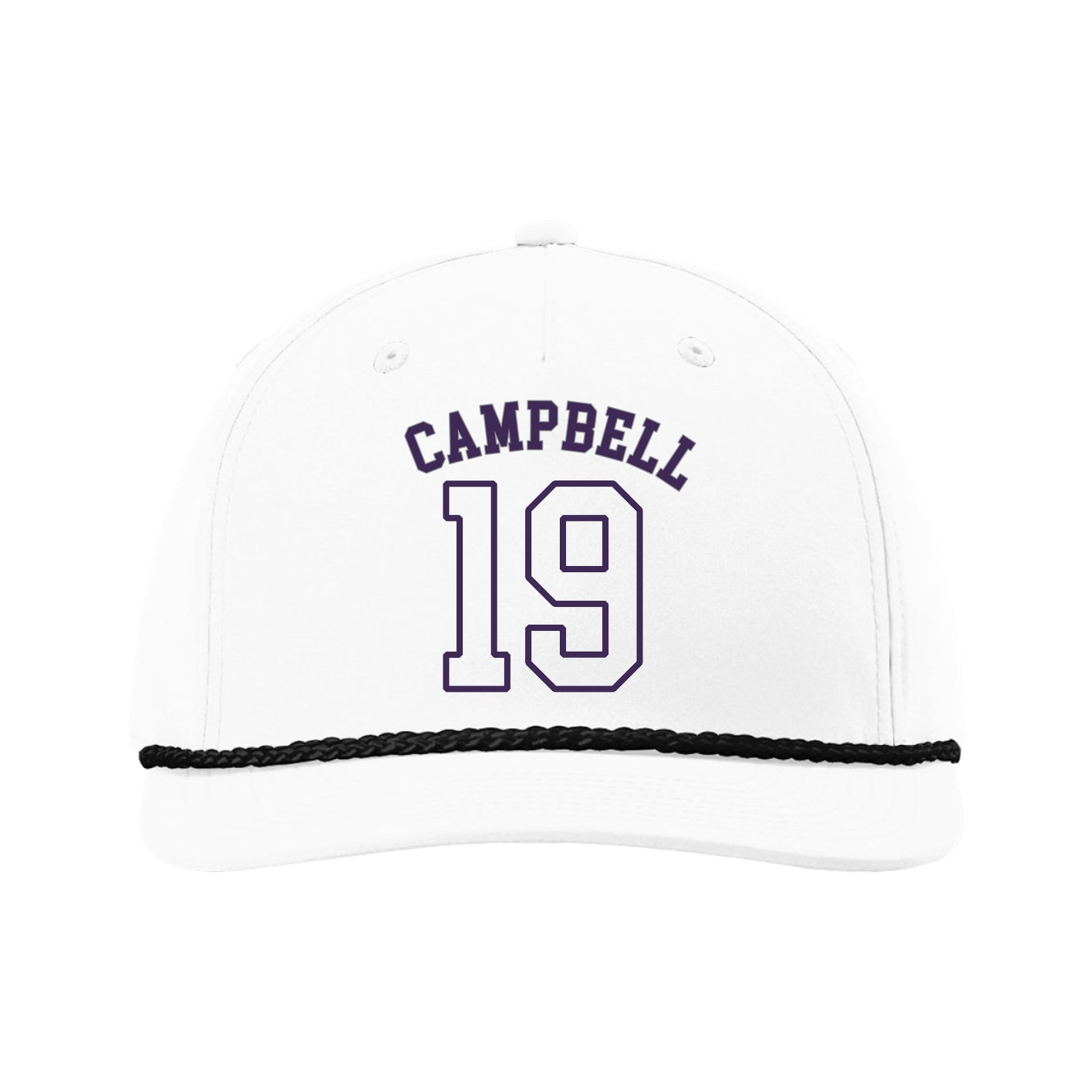 Five-Panel Classic Rope Cap — Shirsey Arch in White