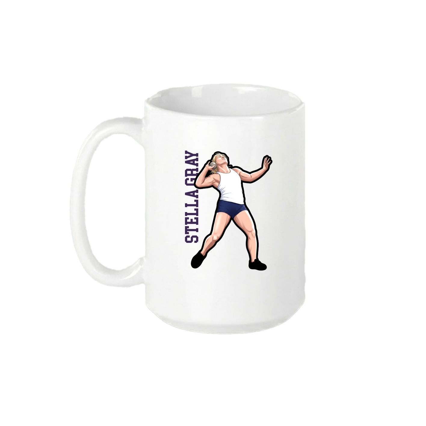 15oz Coffee Mug — Name Vertical in White
