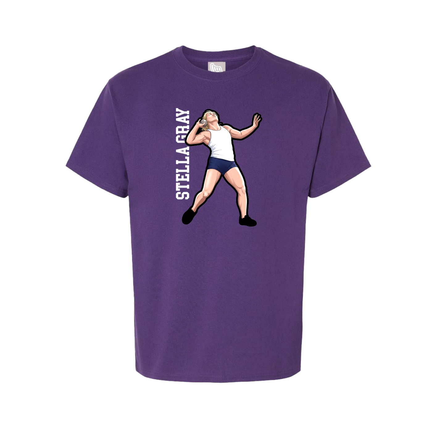Tee — Name Vertical in Purple