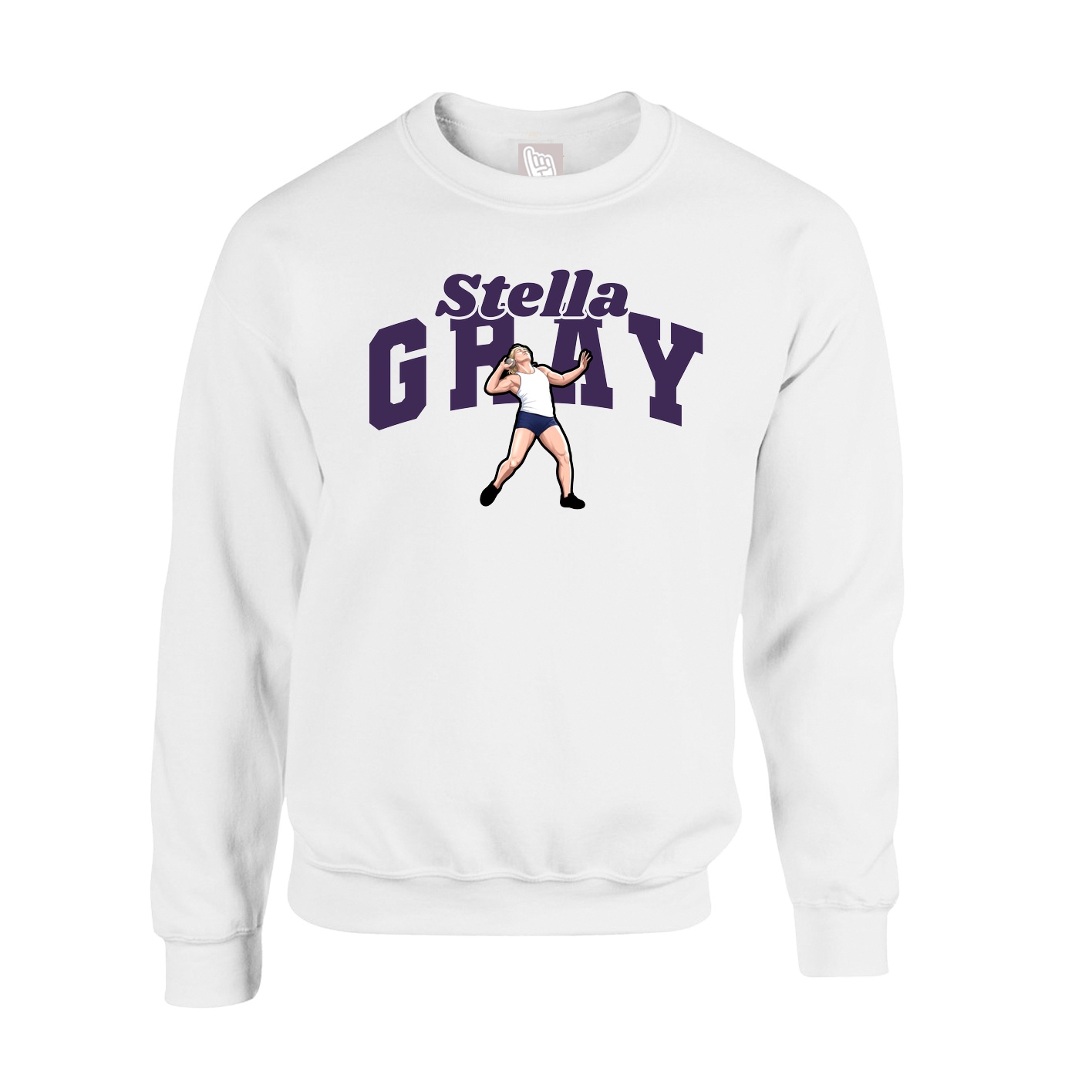 Fleece Crew — Signature Arch in White