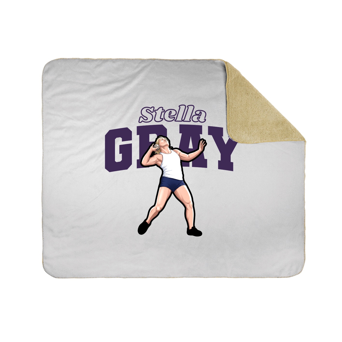 Throw Blanket — Name Arch in White
