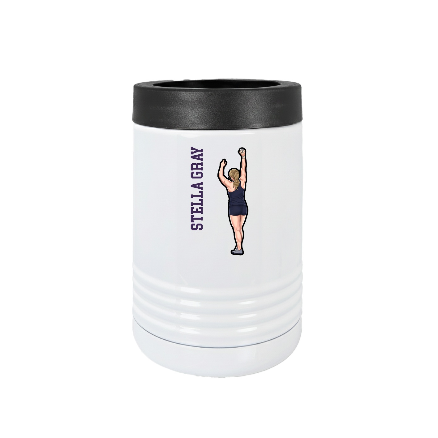 Beverage Holder — Name Vertical in White