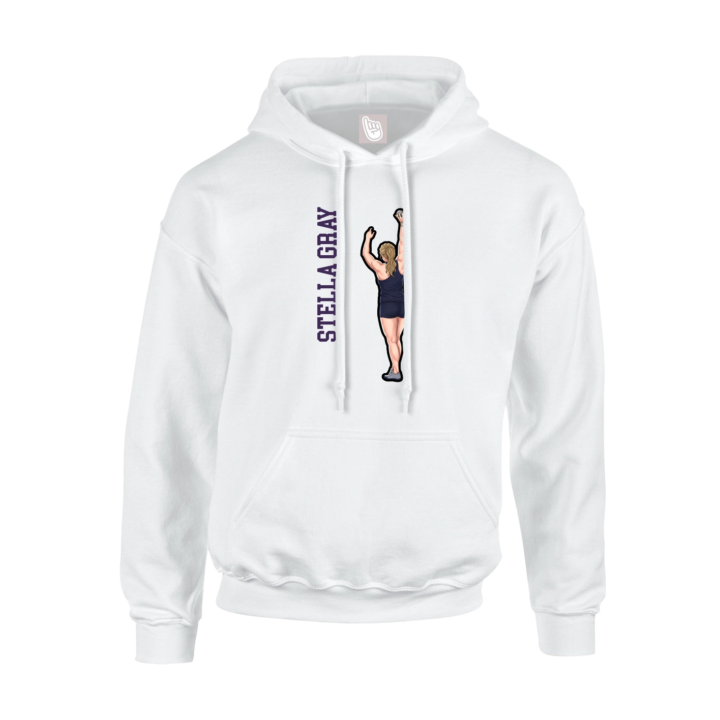 Youth Hoodie — Name Vertical in White