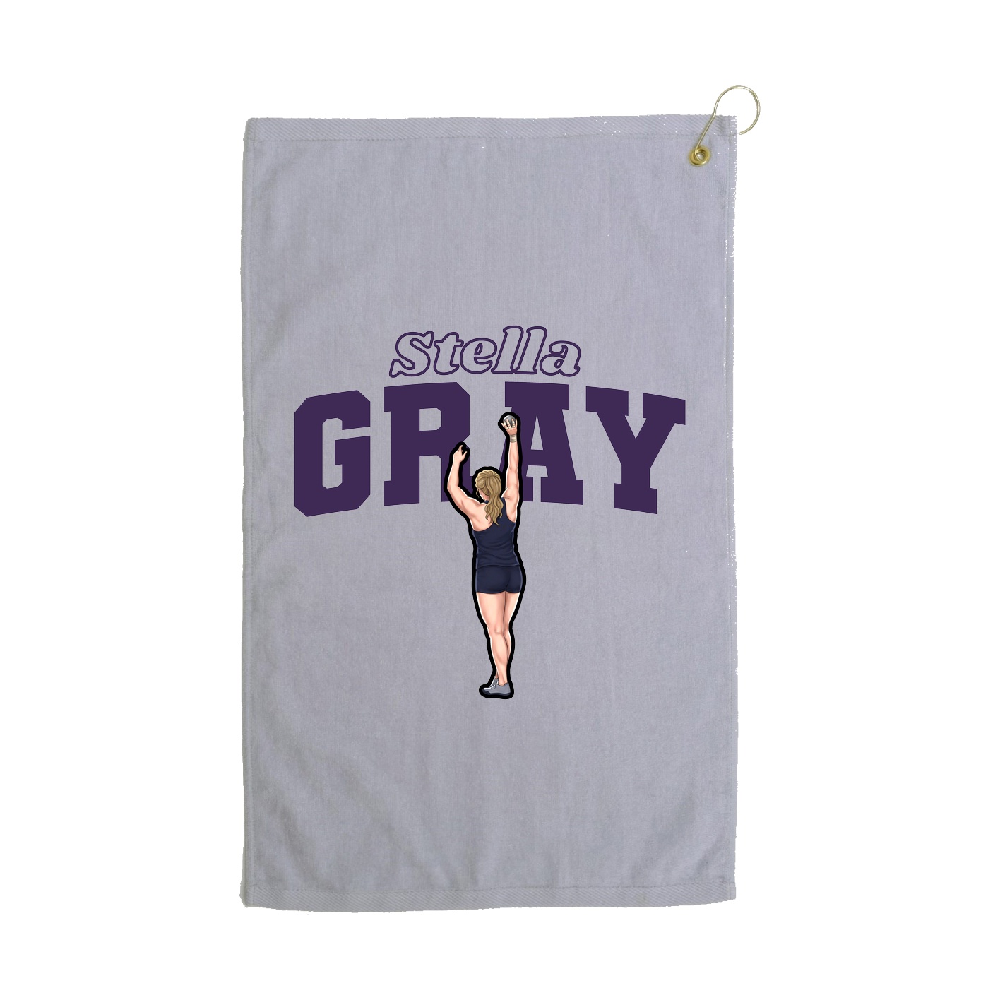 Golf Towel — Name Arch in Grey