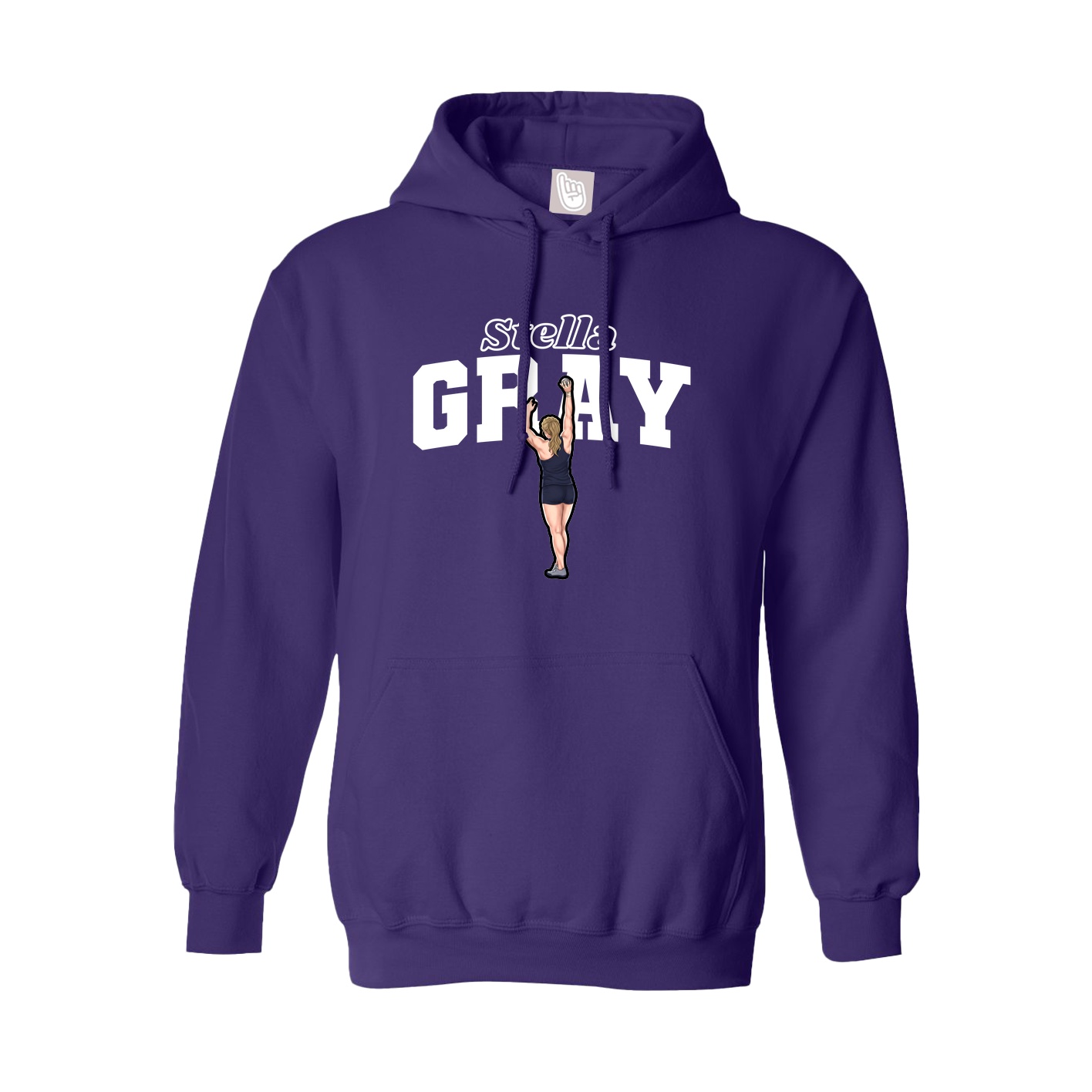 Youth Hoodie — Name Arch in Purple