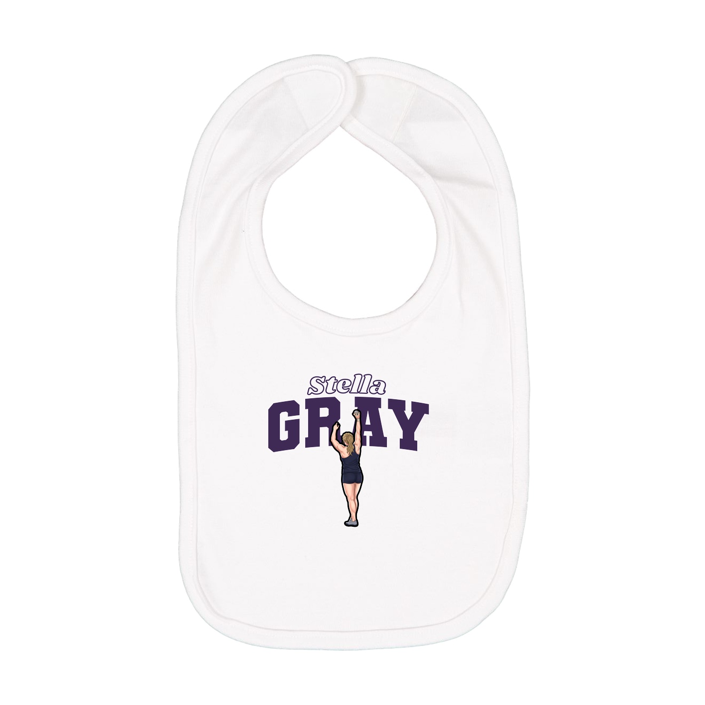 Infant Bib — Name Arch in White