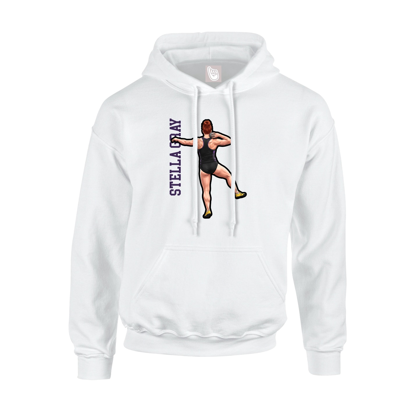 Hoodie — Name Vertical in White