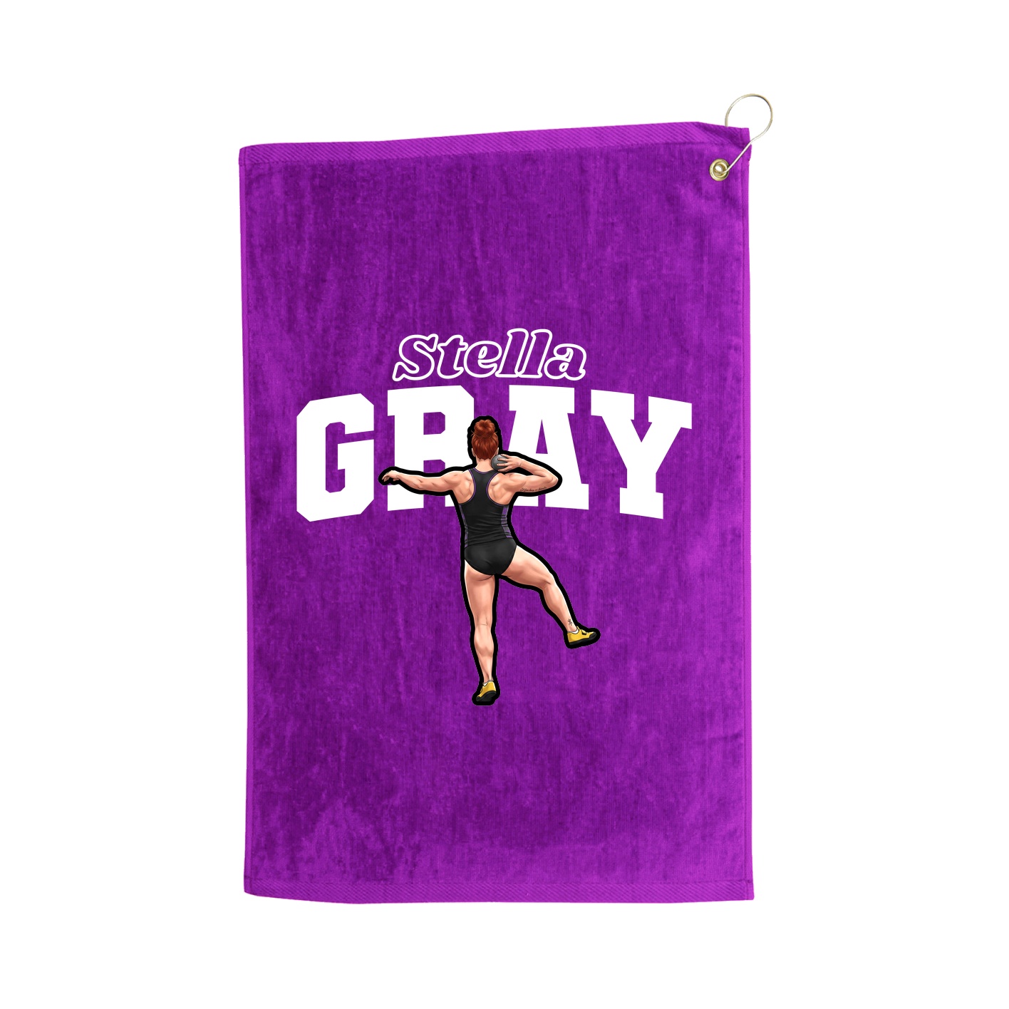 Golf Towel — Name Arch in Purple