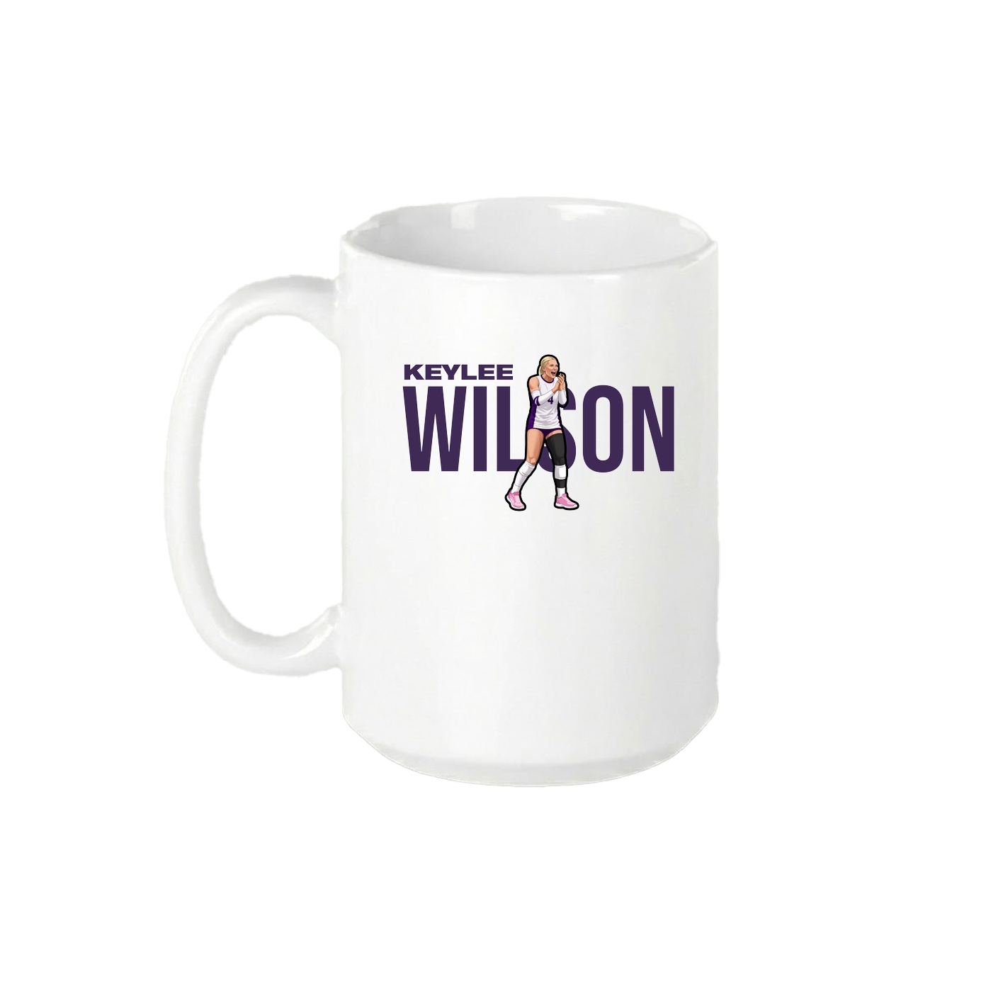 15oz Coffee Mug — Player Name in White