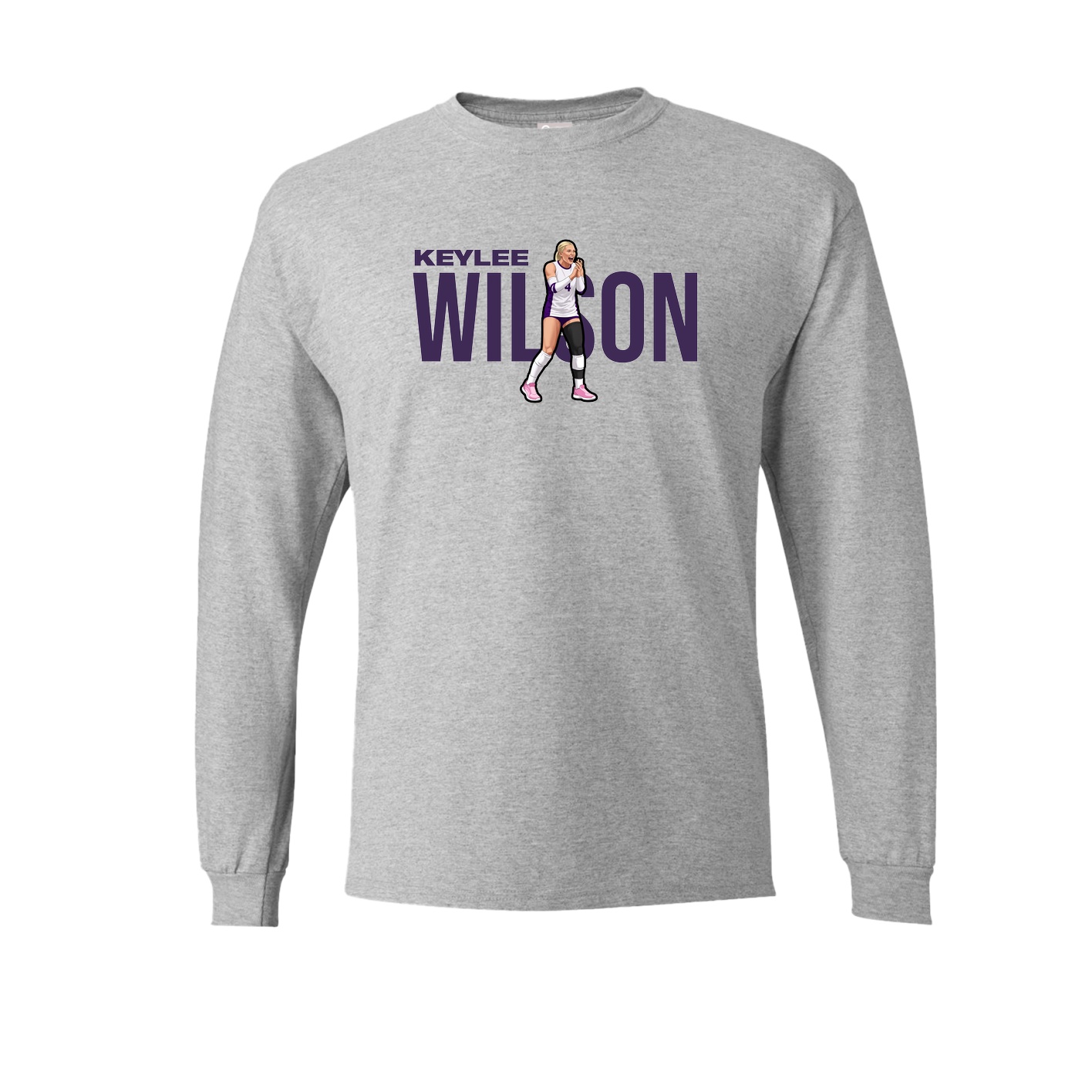 Long Sleeve Tee — Player Name in Grey