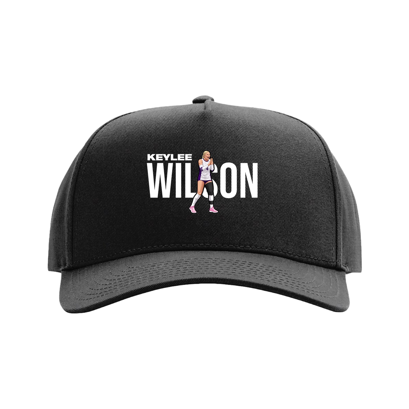 Full Fabric Five-Panel Champ Cap — Player Name in Black