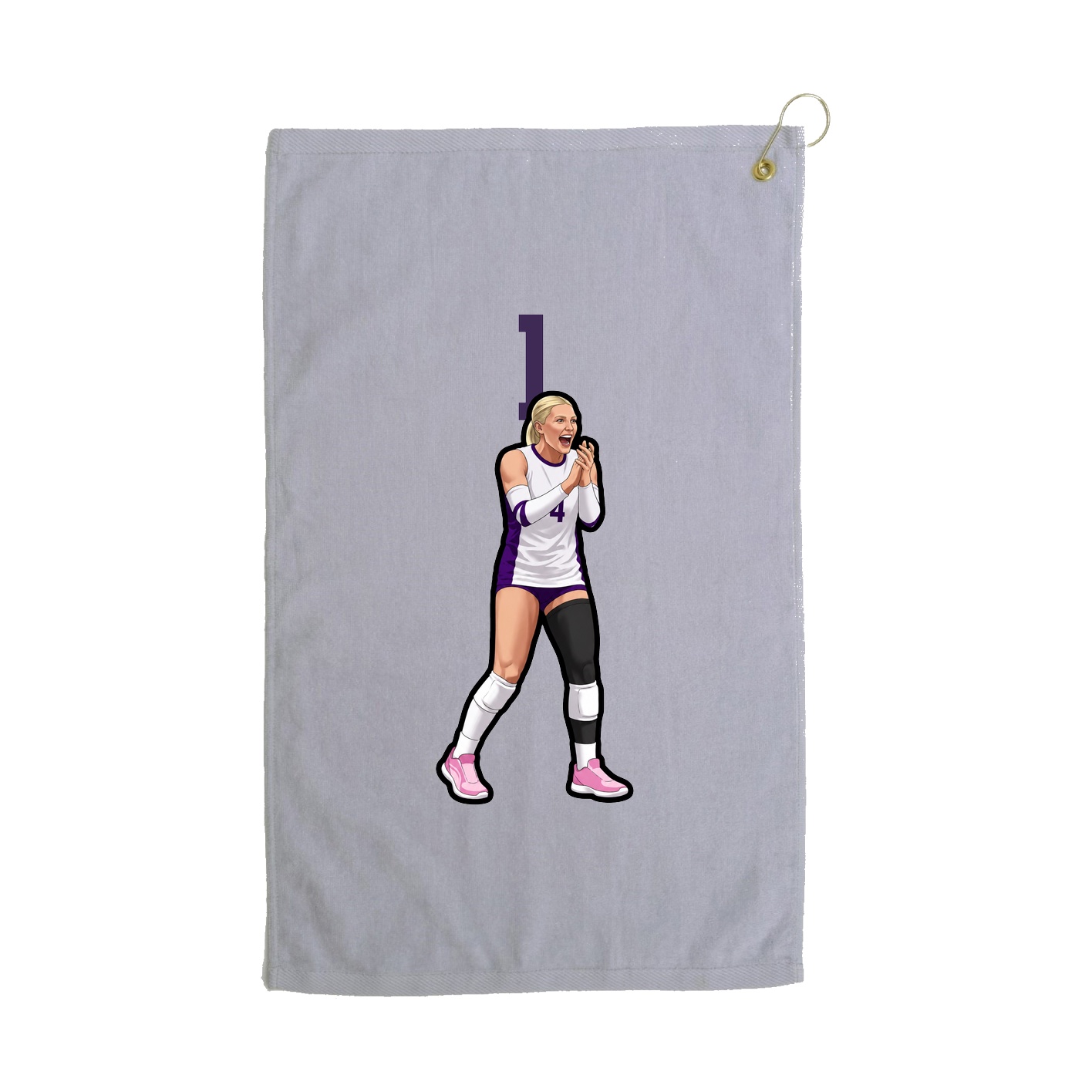 Golf Towel — Number Top in Grey