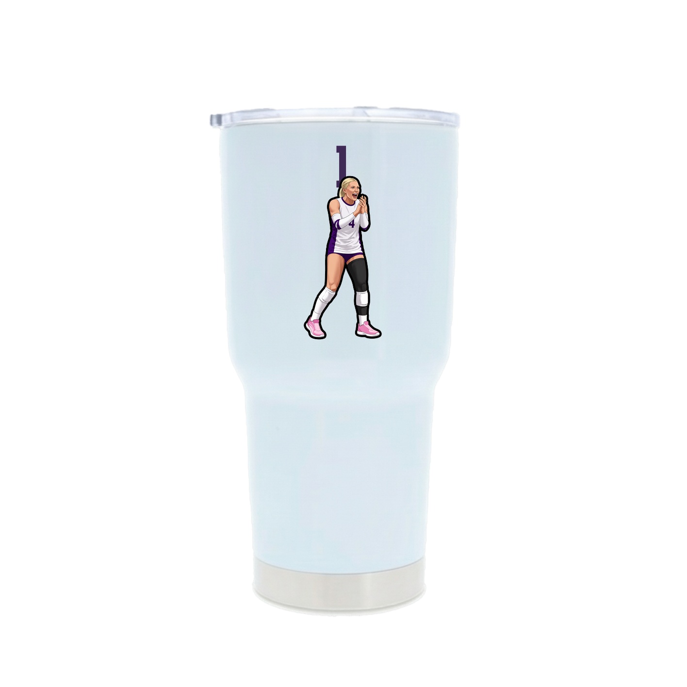 30oz Stainless Steel Tumbler — Number Top in White