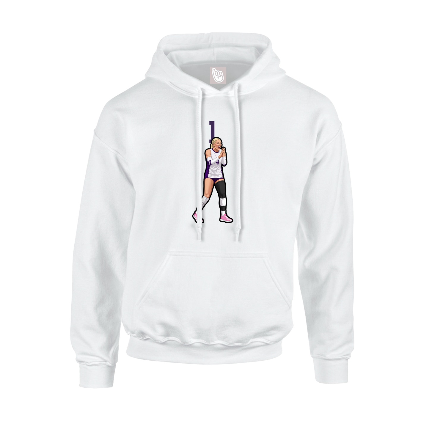 Youth Hoodie — Number Top in White
