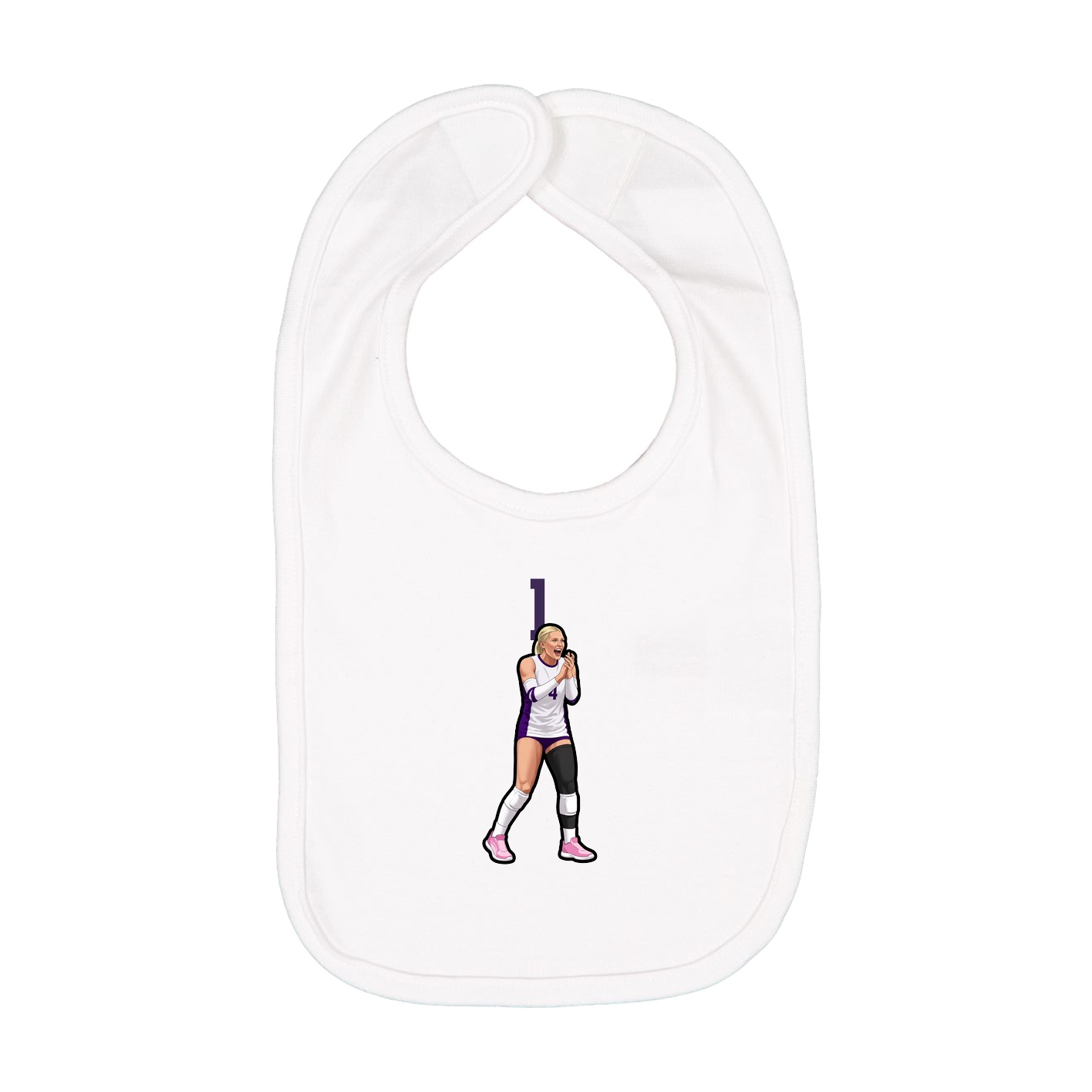 Infant Bib — Number Top in White
