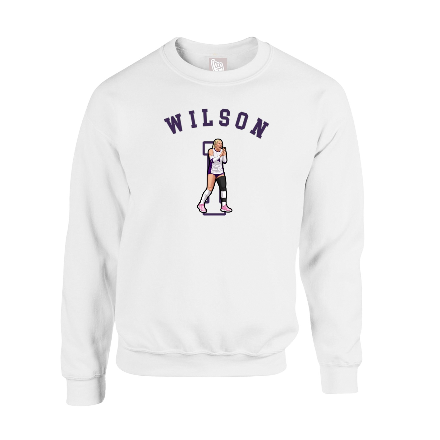 Fleece Crew — Shirsey Arch in White